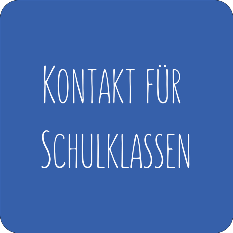Blaue Fläche mit Text „Kontakt für Schulklassen“ – Evangelische Gesellschaft für Deutschland KdöR